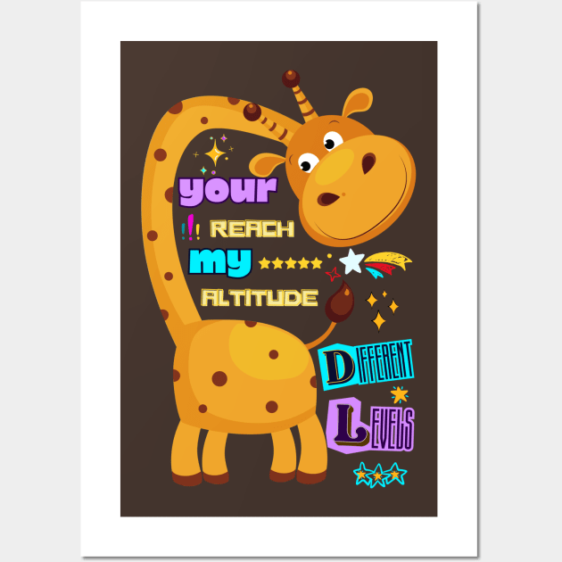 Smiling Giraffe: Reach New Heights Wall Art by DaShirtXpert